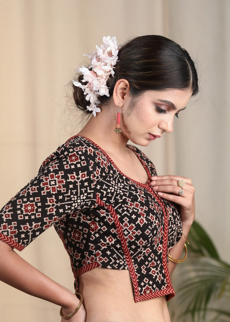 Graceful Ajrakh Cotton Designer Blouse