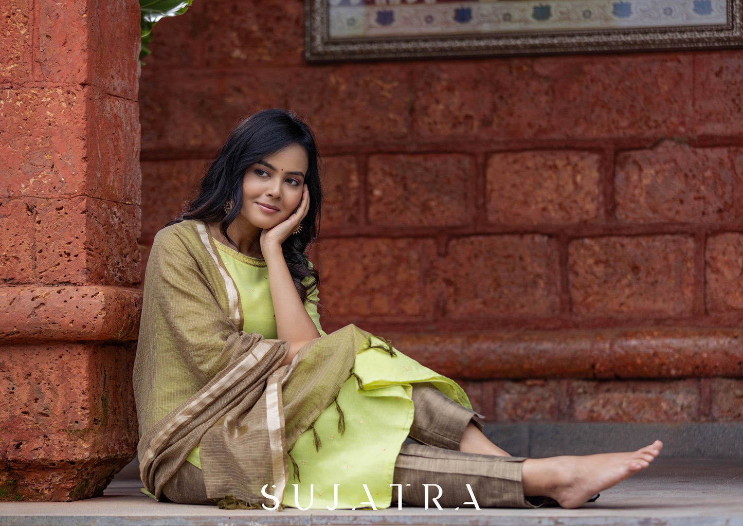 Baagh Delicate Antique Hand Embroidered Chanderi Silk Kurta