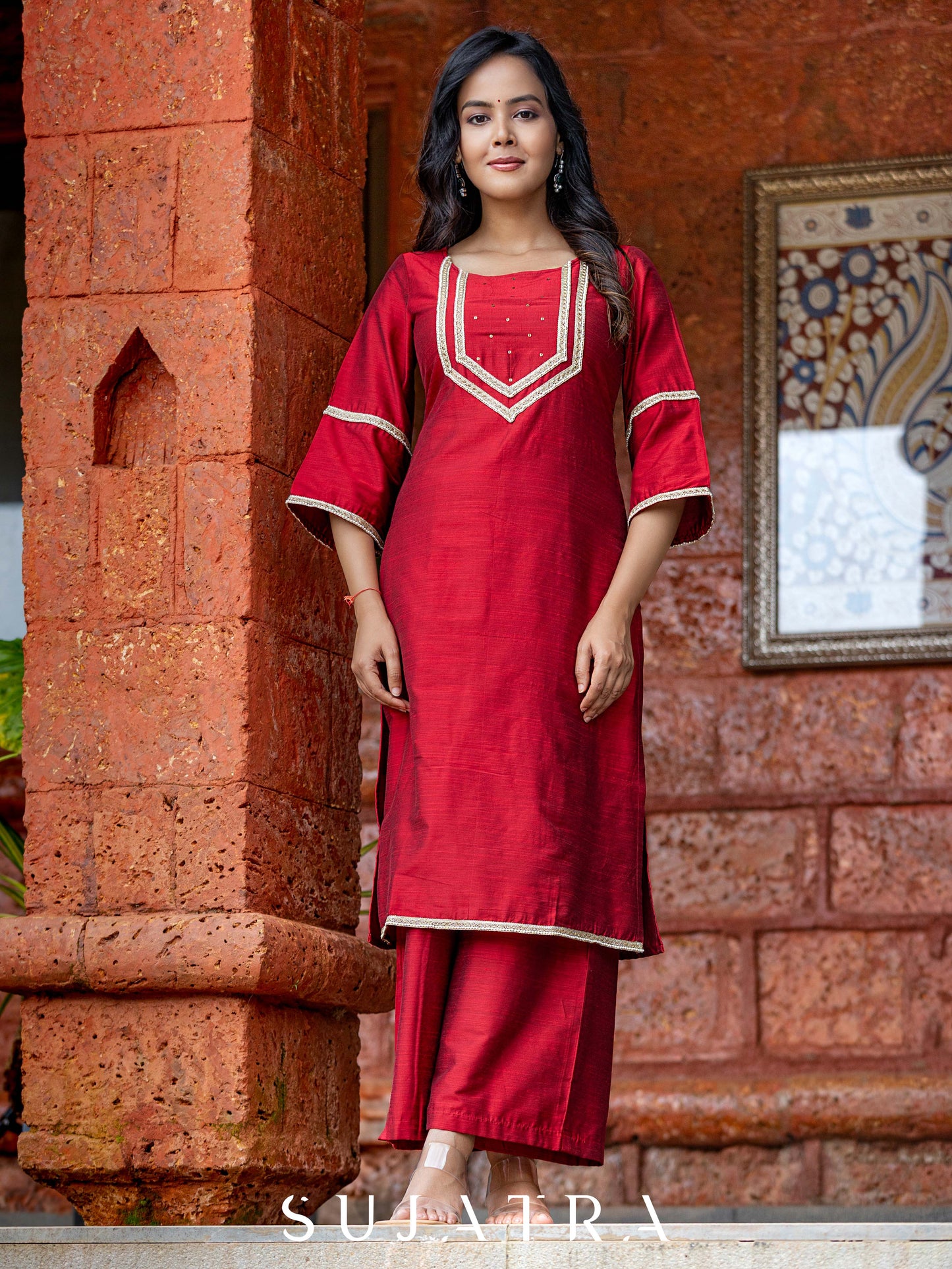 Utsavi Hand Embroidered Cotton Silk Kurta