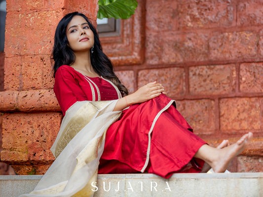 Utsavi Hand Embroidered Cotton Silk Kurta