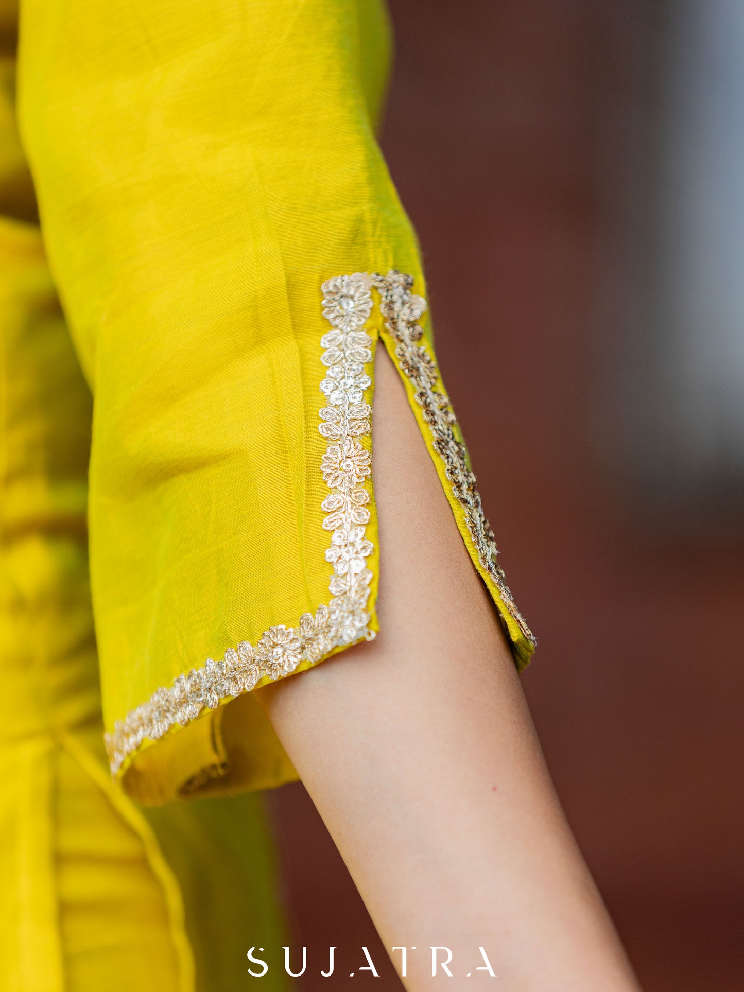 Suhani Chanderi Silk Kurta with Delicate Embellishments