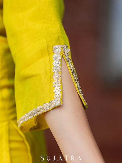 Suhani Chanderi Silk Kurta with Delicate Embellishments