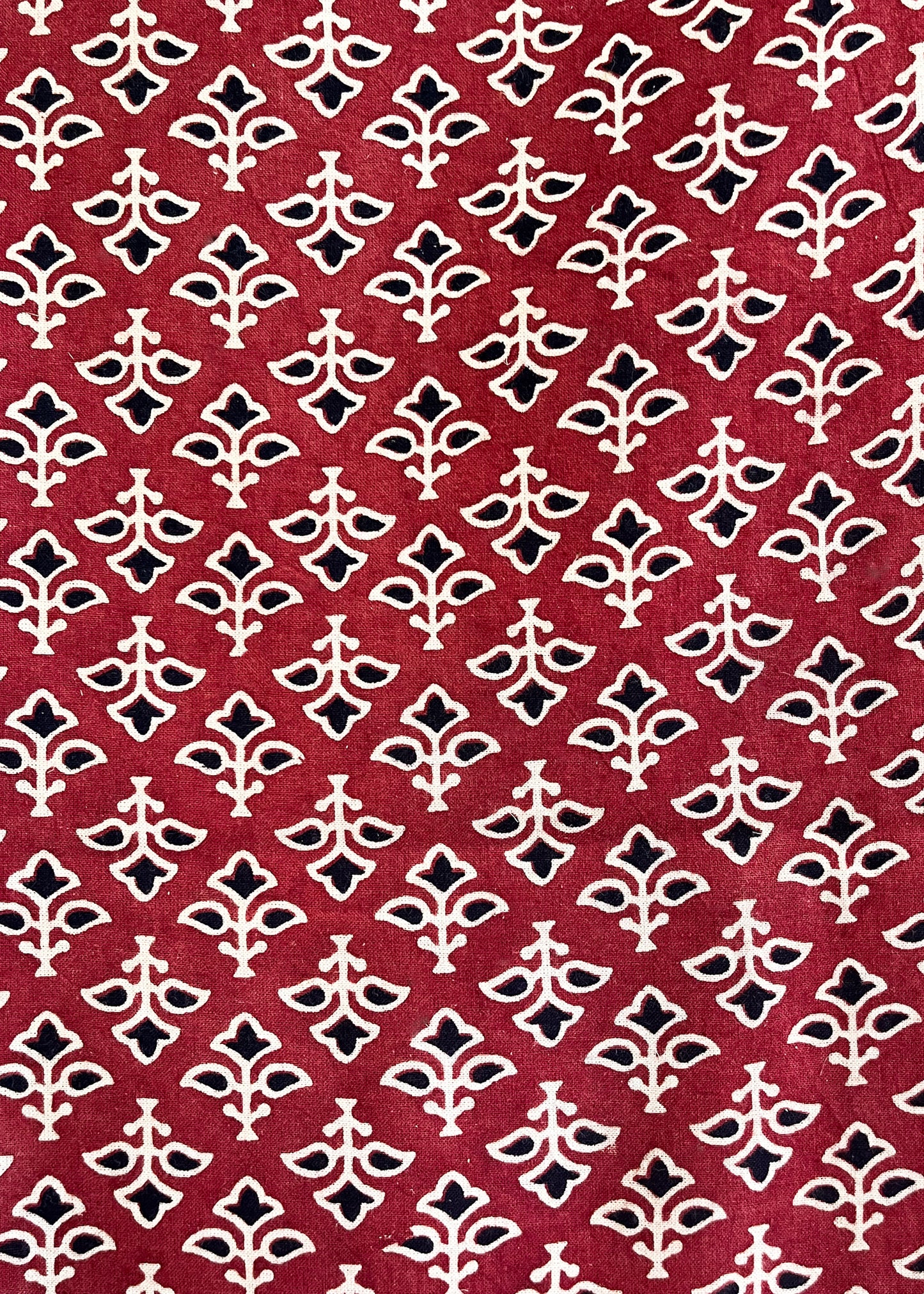 Maroon Ajrakh Suit Set wth Black Ikat Bottom and Georgette Dupatta