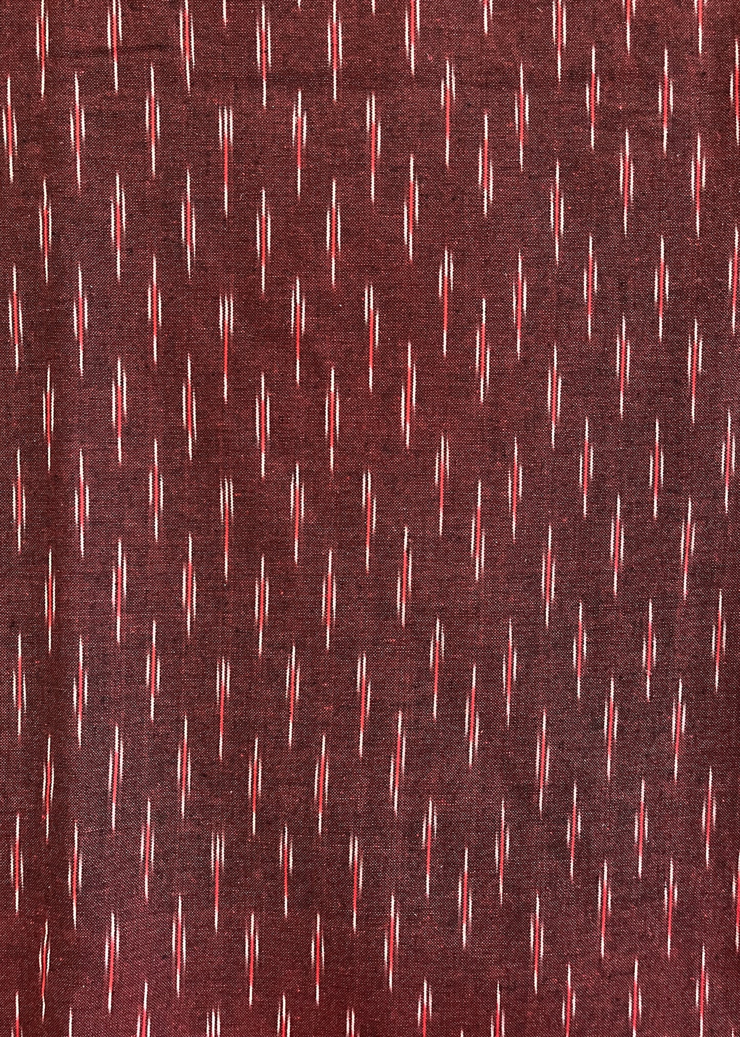 Maroon Ikat Cotton Suit Set with Black Bottom and Chanderi Dupatta