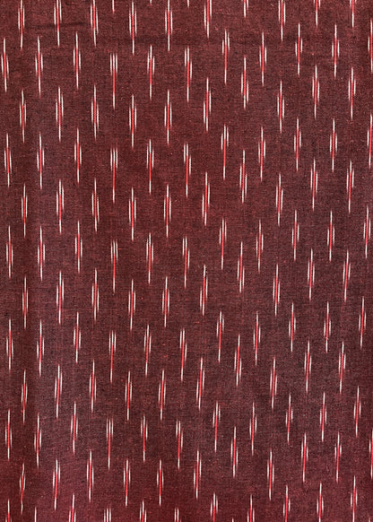Maroon Ikat Cotton Suit Set with Black Bottom and Chanderi Dupatta