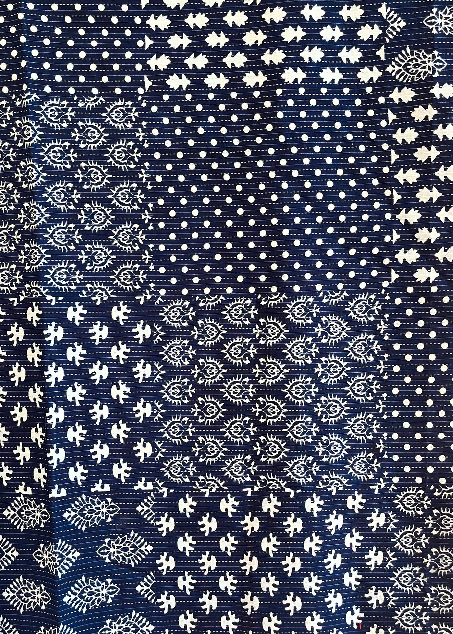 Blue Suit Set with White Cotton Silk Bottom and Georgette Dupatta