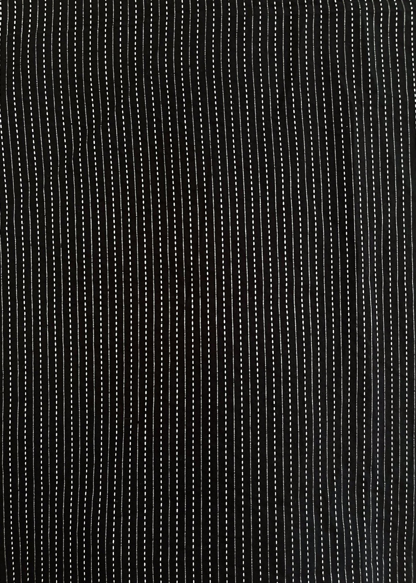 Black Kantha Suit Set with Off-White Bottom and Chanderi Dupatta