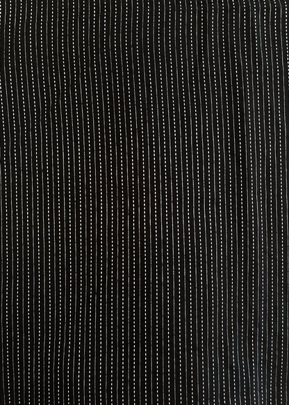 Black Kantha Suit Set with Off-White Bottom and Chanderi Dupatta