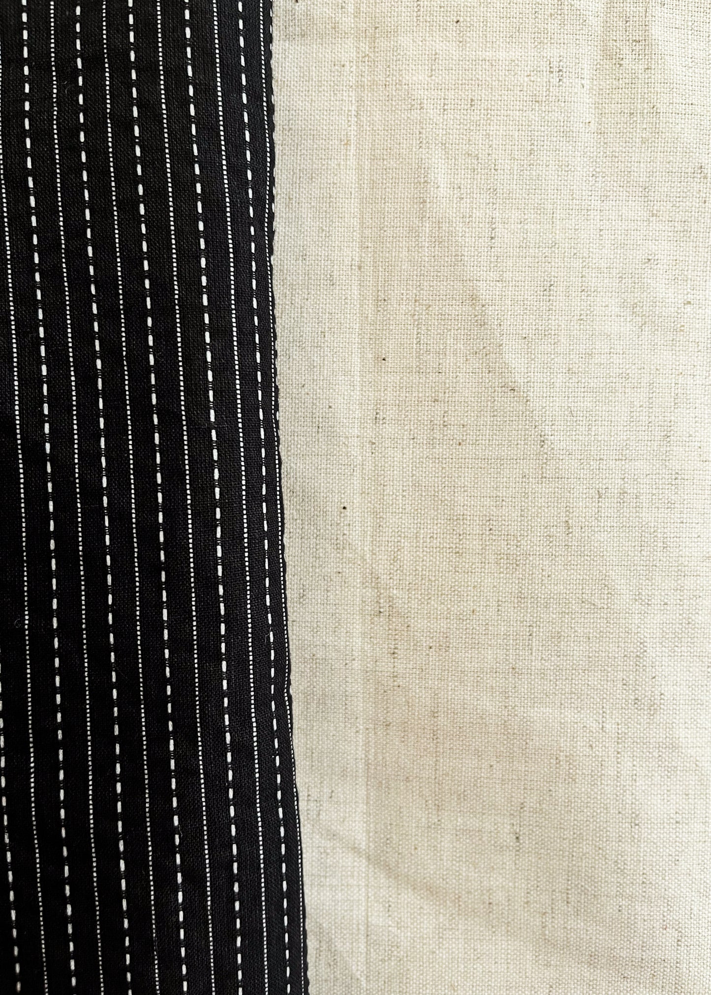 Black Kantha Suit Set with Off-White Bottom and Chanderi Dupatta