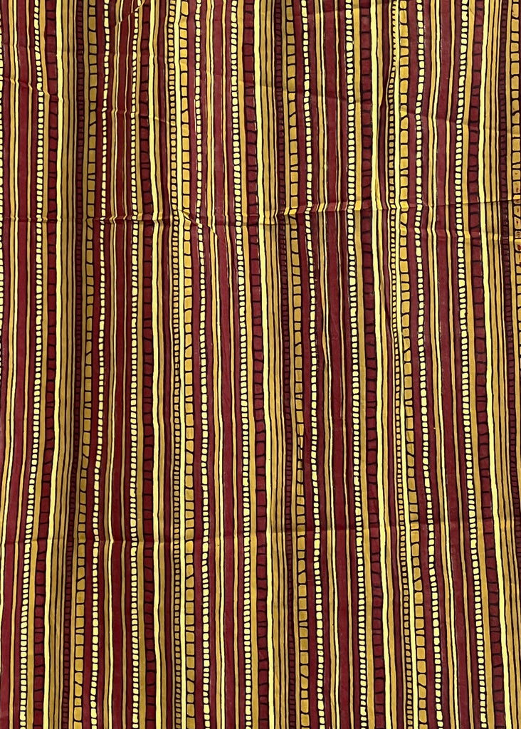Mustard and Maroon Printed Cotton Fabric