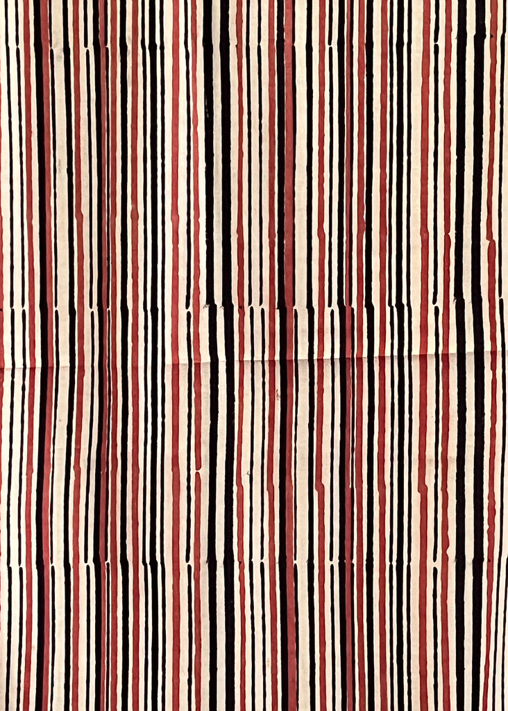 Maroon and Black Stripes Printed Cotton Fabric