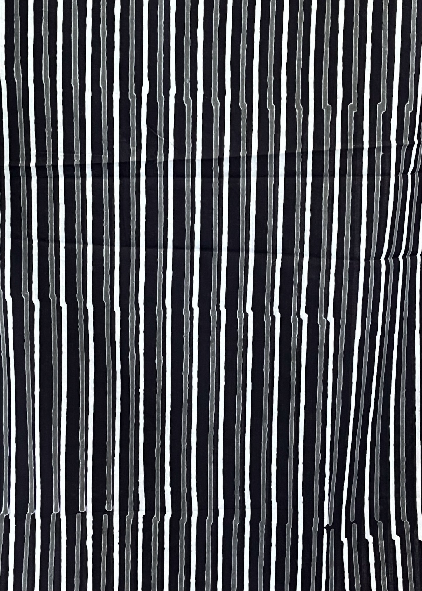 Black and White Stripes Printed Cotton Fabric