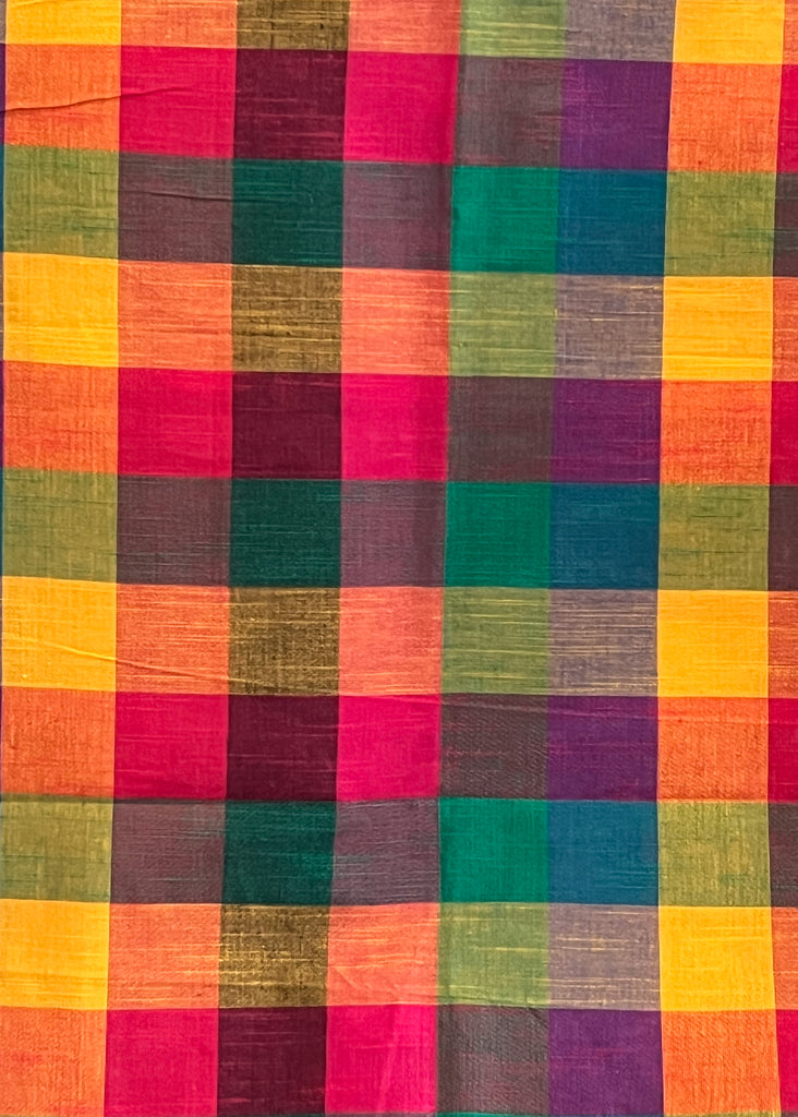 Multicolour Checkered Cotton Fabric