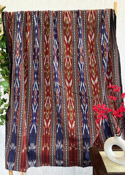 Blue and Red Ikat Fabric