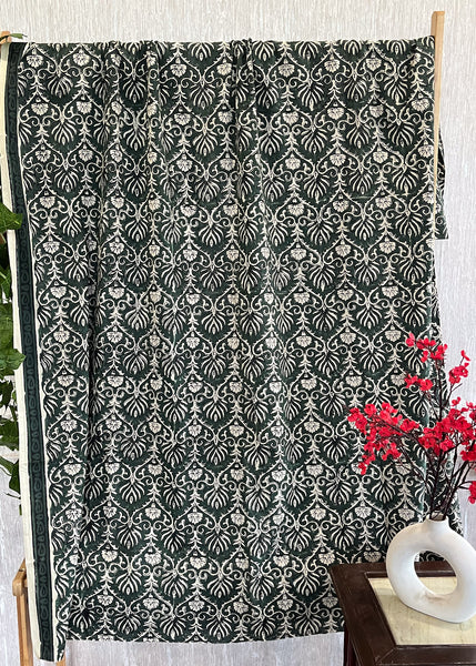 Cotton Forest Green Printed Fabric