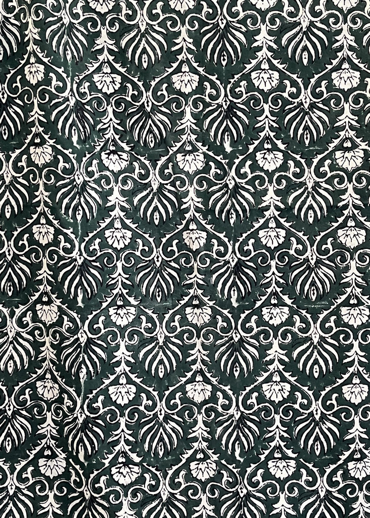 Cotton Forest Green Printed Fabric