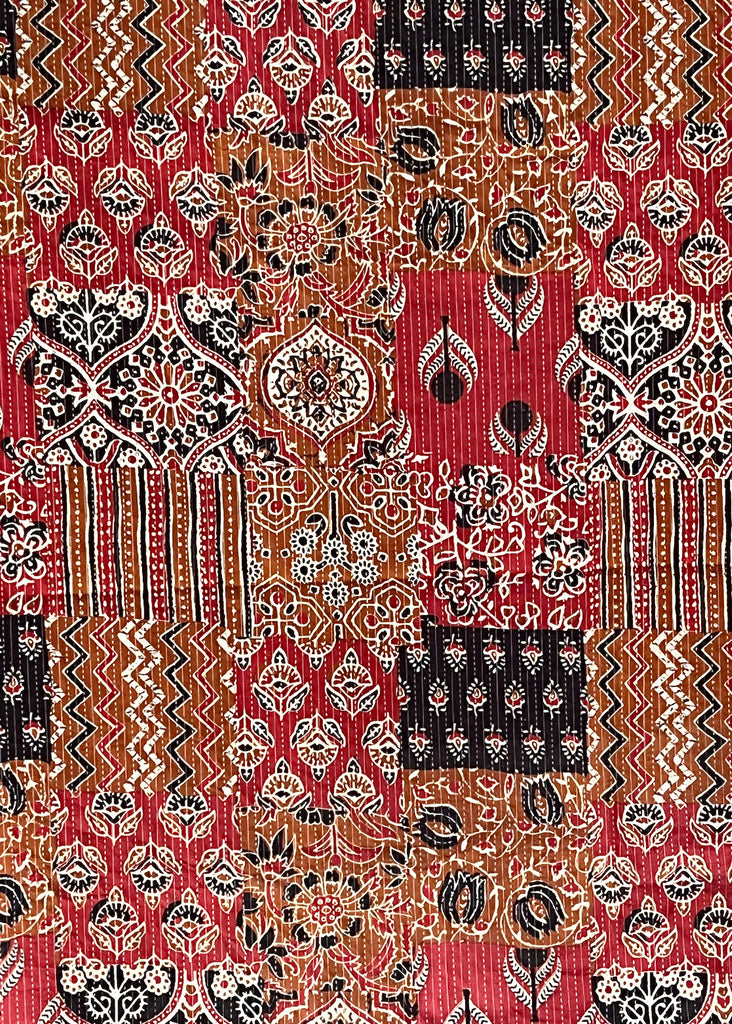 Multicolour Patchwork Kantha Fabric