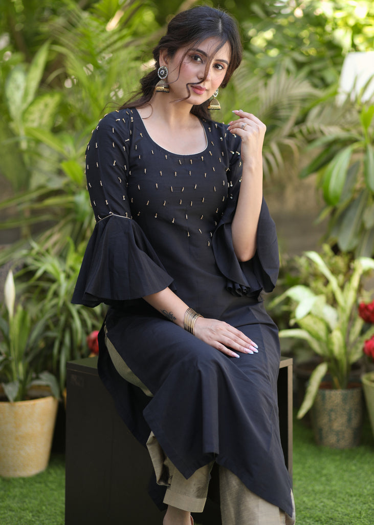 Hand Work Rayon Collar Neck Kurti at Rs.330/Piece in surat offer by Ram  Fashion
