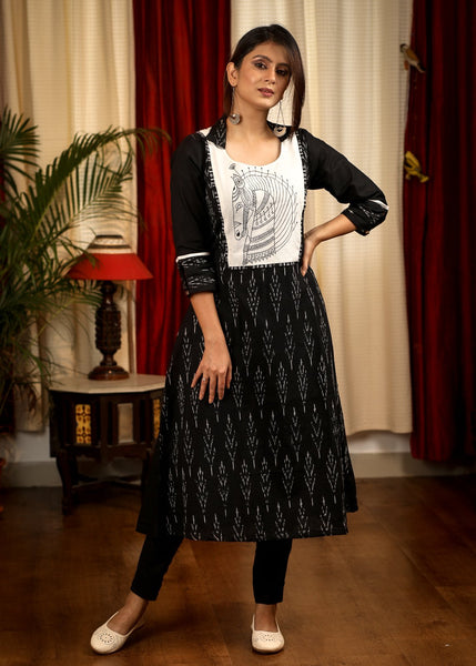 Black Cotton Silk Pant