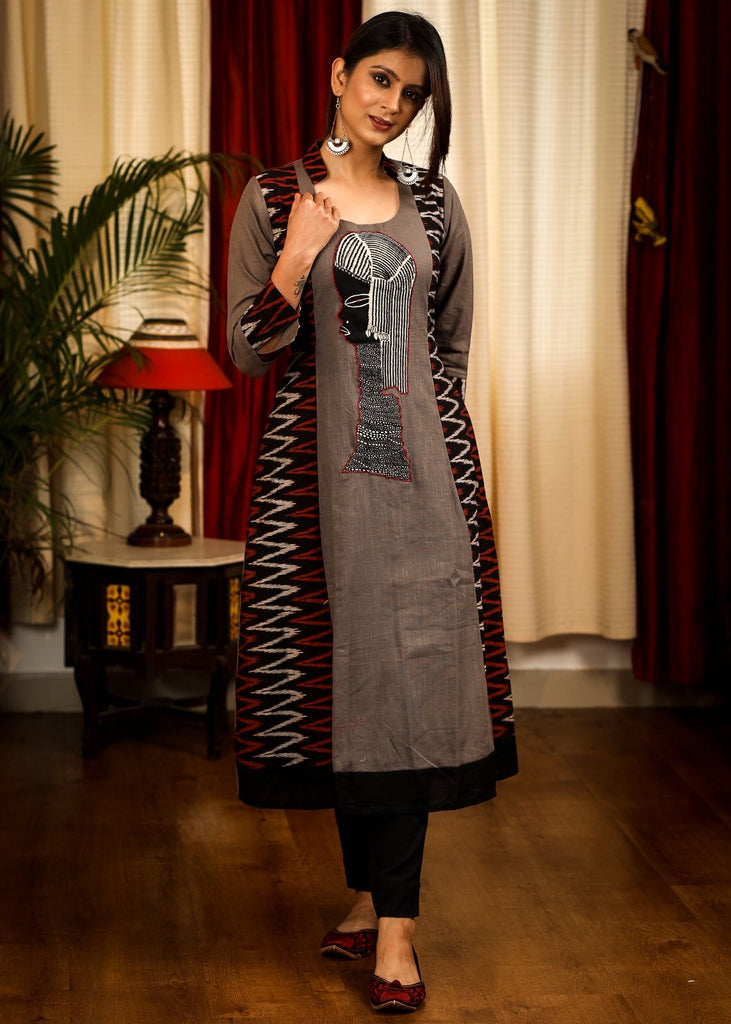 Black Cotton Silk Pant