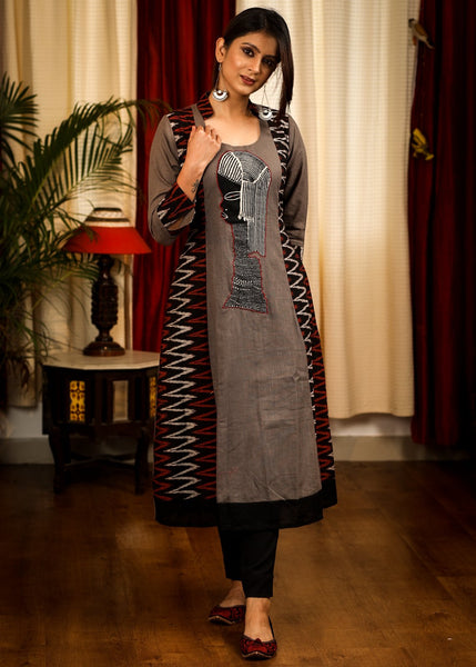 Black Cotton Silk Pant