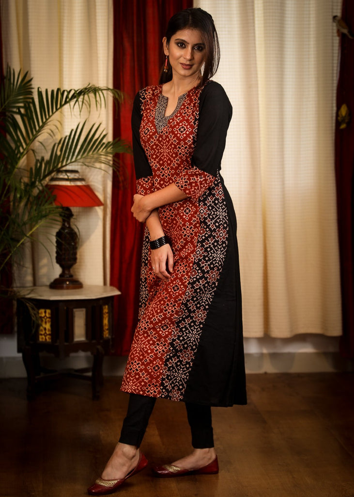 Black Cotton Silk Pant