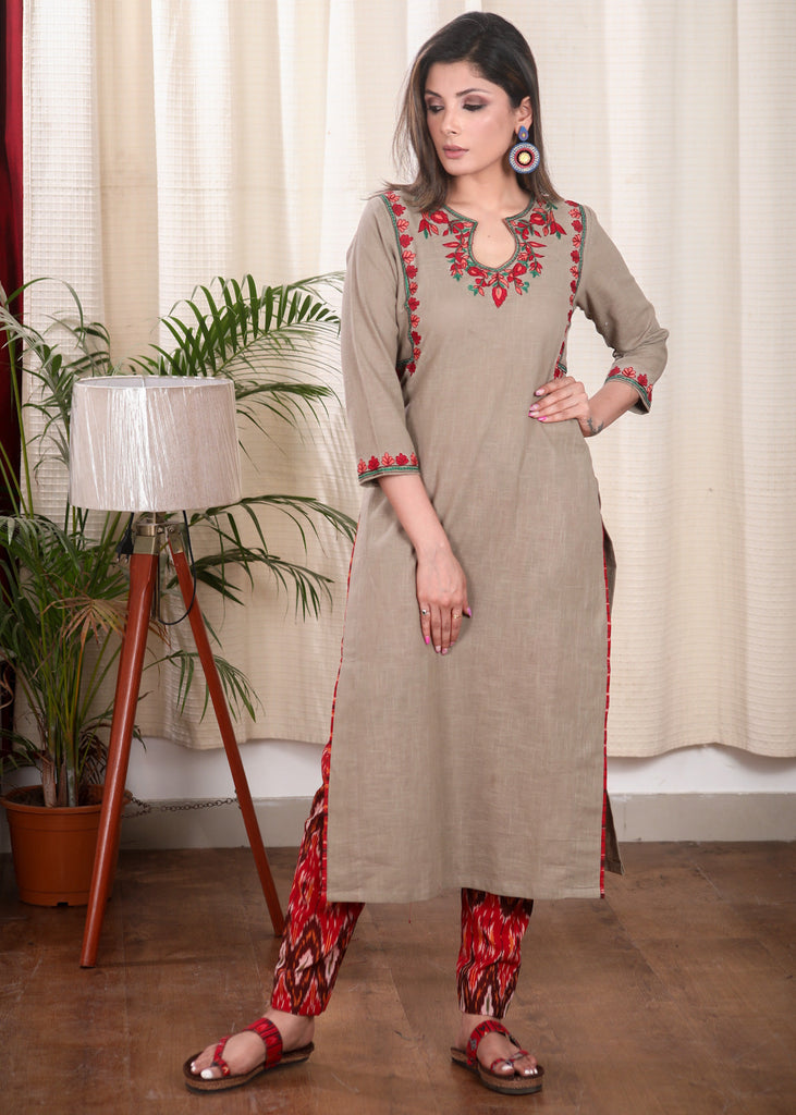 Red Cotton Pant