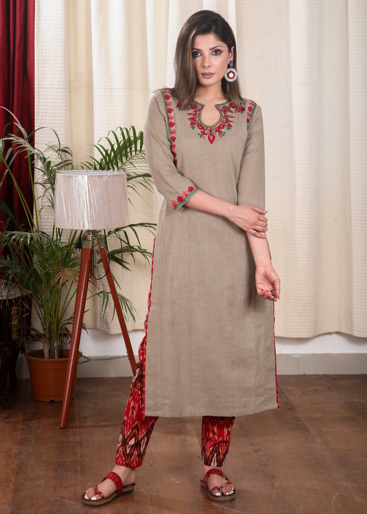 Red Cotton Pant