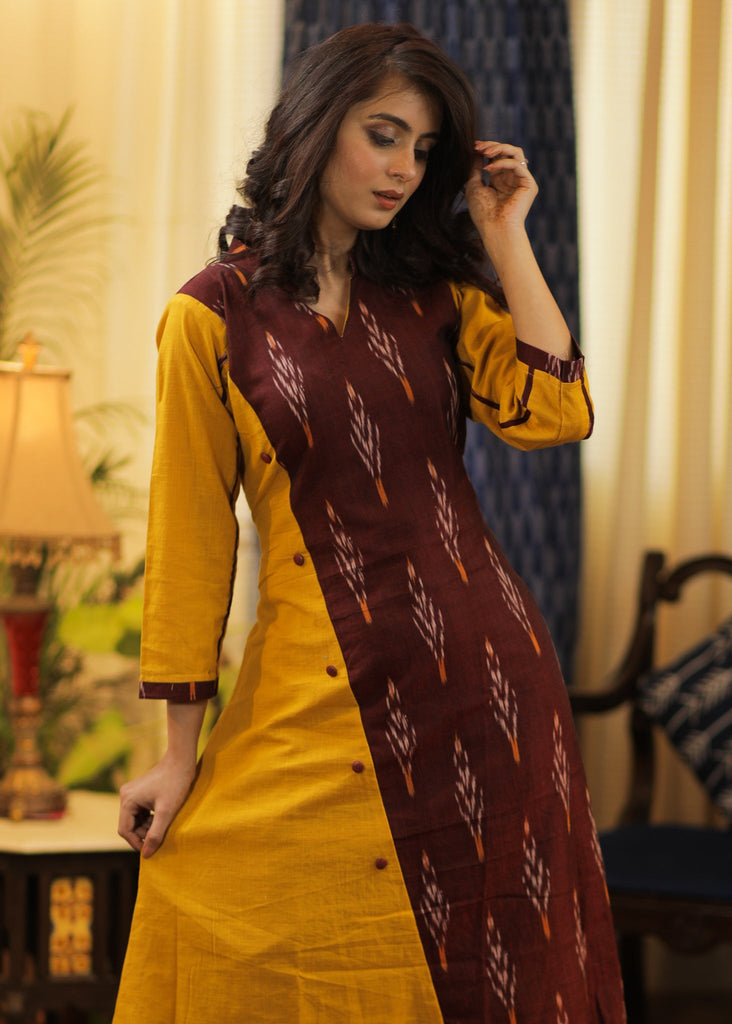 Maroon Cotton Silk Pant