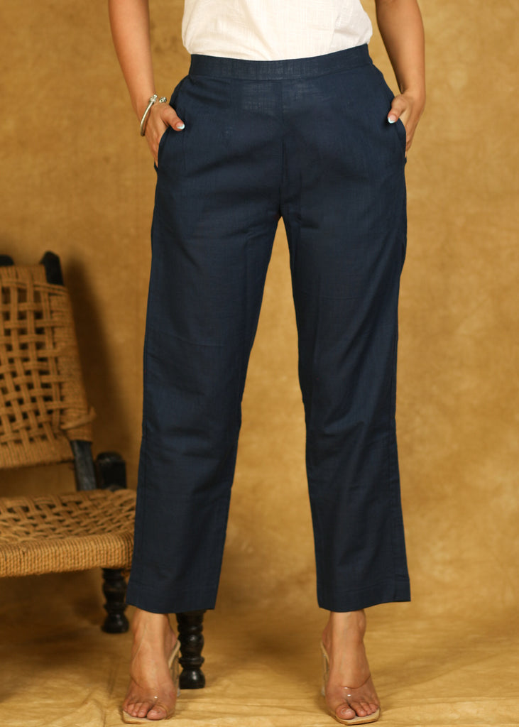 Classy Cotton Blue Trouser