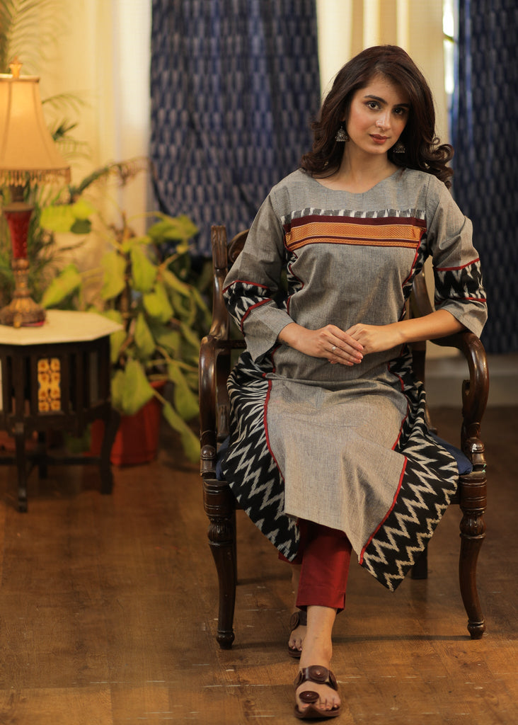 Maroon Cotton Silk Pant