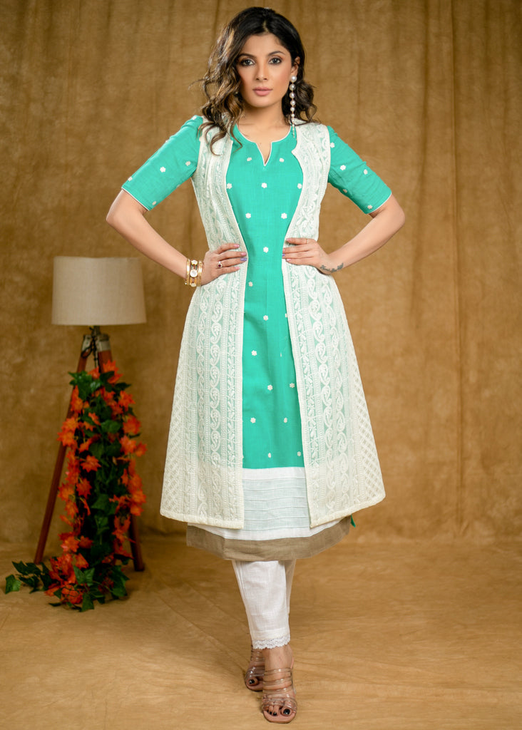 White Chikankari Jacket