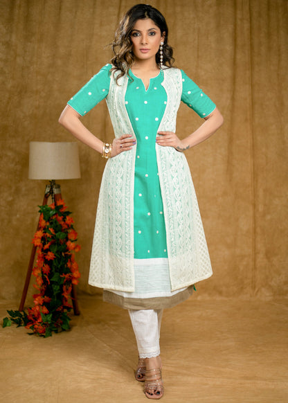 White Chikankari Jacket