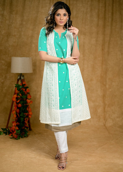 White Chikankari Jacket