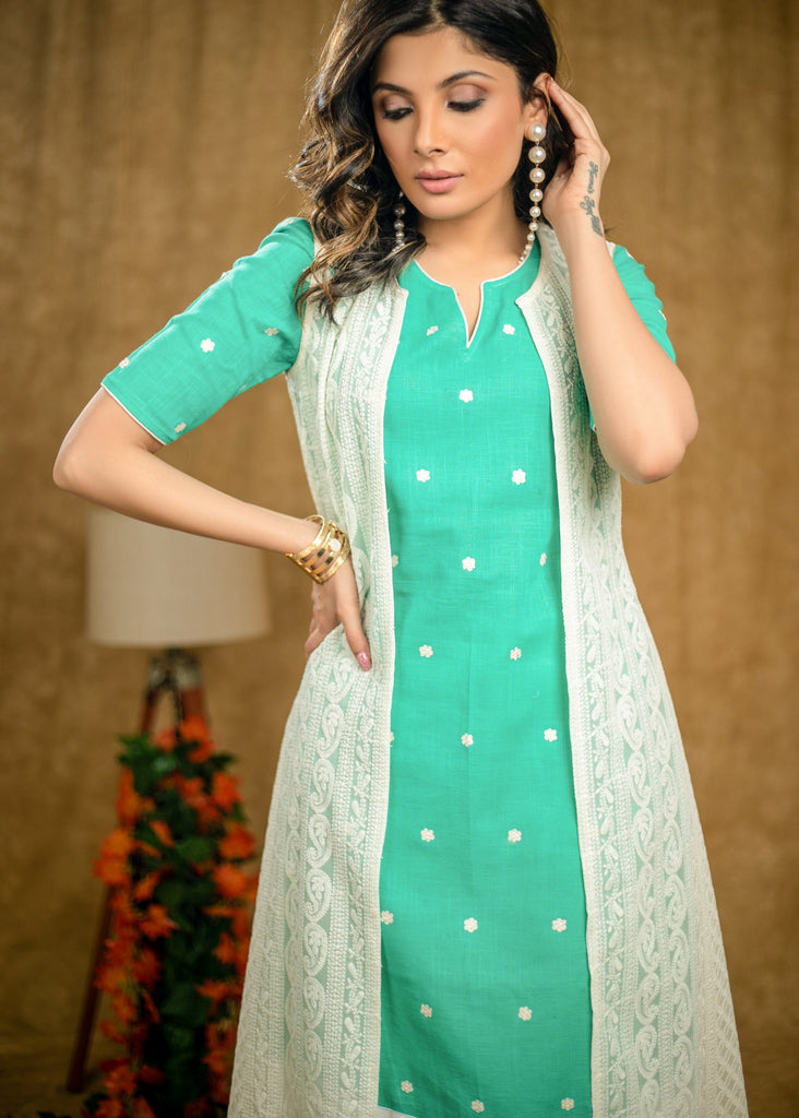 White Chikankari Jacket