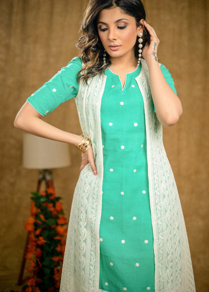 White Chikankari Jacket