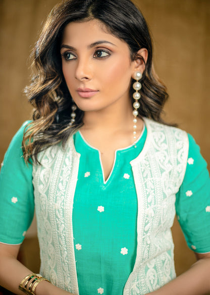 White Chikankari Jacket