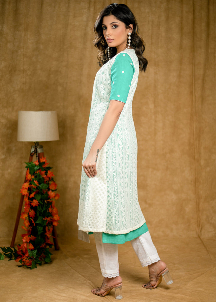White Chikankari Jacket