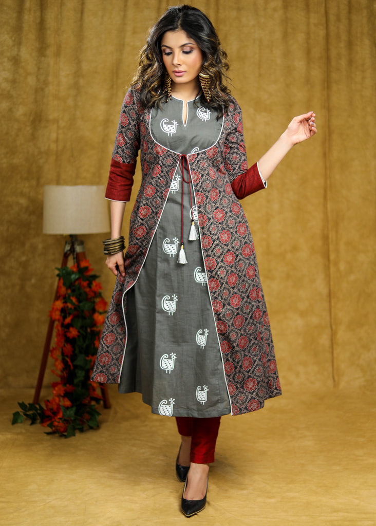 Ajrakh Kantha jacket