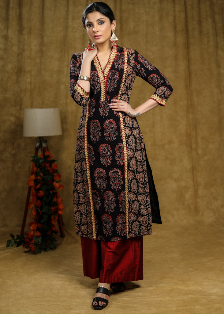 Maroon Cotton Silk Pant