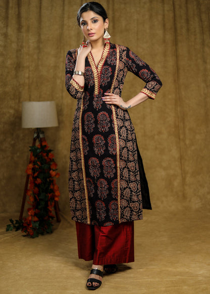Maroon Cotton Silk Pant