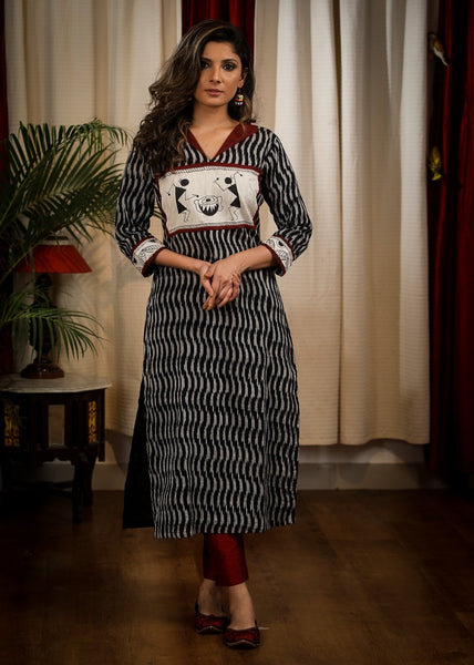 Maroon Cotton Silk Pant