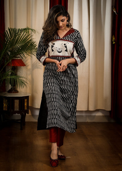 Maroon Cotton Silk Pant