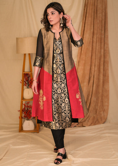 Black Cotton Silk Pant