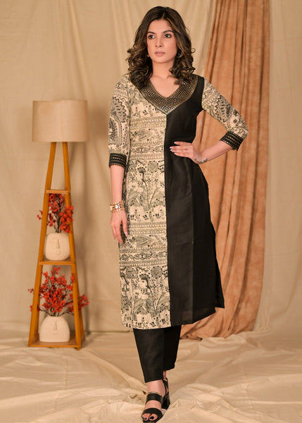 Black Cotton Silk Pant