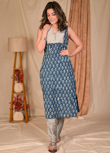 Grey Cotton Silk Pant