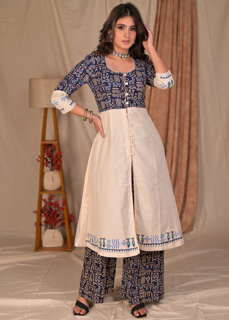 Blue Cotton Pant