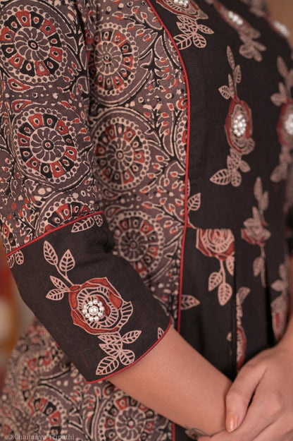 Maroon Cotton Silk Pant