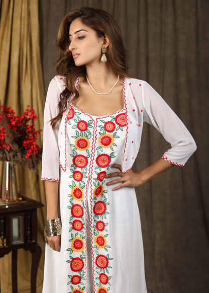 Embroidered Georgette Shrug