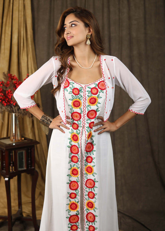 Embroidered Georgette Shrug